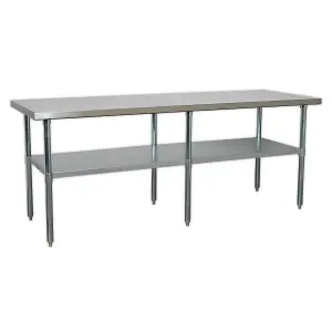 Sealey Stainless Steel Work Bench 2.1 Meters 120kg Capacity Steel Frame AP2184SS