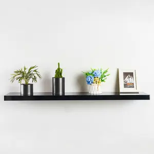 Balwinder Floating Shelf Black / 3.8cm H x 110cm W x 23.5cm D