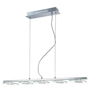 Luminosa Bill Modern 5 Light Integrated LED Pendant Ceiling Light, 3000K