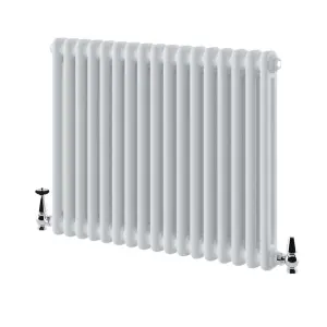 Braxton White Double Horizontal Column Radiator - 600x785mm