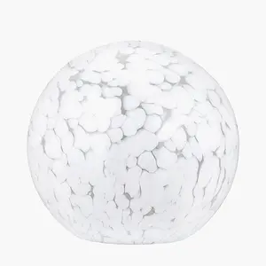 Speckled White Glass Spherical Table Lamp