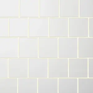 Leccia White Gloss Ceramic Indoor Wall Tile, (L)150mm (W)150mm