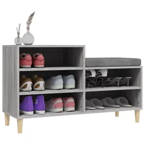 Berkfield Shoe Cabinet Grey Sonoma 102x36x60 cm Engineered Wood