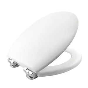 Bemis New York White Round Soft close Toilet seat