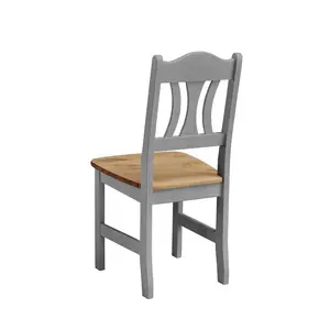 Kristel Solid Wood Dining Chair (Set of 2) Grey/Leach coloured