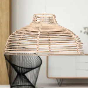 First Choice Lighting Katrina Rattan Dome Pendant Lightshade