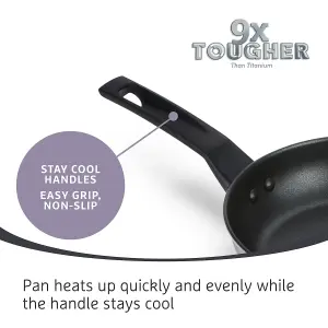 Prestige 9 x Tougher Silver Round Stainless Steel Dishwasher Safe Frying Pan 21 & 29cm Twin Pack