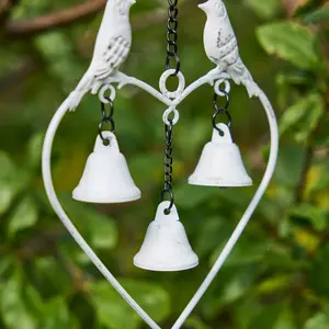 Love Birds Hanging Wind Chime with Bells Garden Ornament