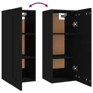 Berkfield Hanging Cabinet Black 35x34x90 cm Engineered Wood