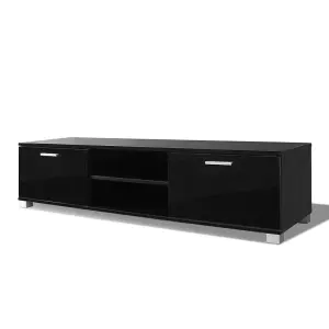 Berkfield TV Cabinet High-Gloss Black 140x40.3x34.7 cm