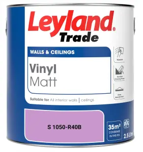 Leyland Trade Vinyl Matt Walls & Ceilings Emulsion Paint (S 1050-R40B) 2.5L