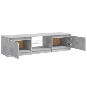 vidaXL TV Cabinet with LED Lights Concrete Grey 140x40x35.5 cm