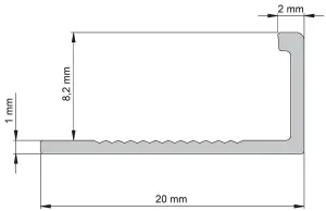 Diall 8mm Straight Aluminium External edge tile trim