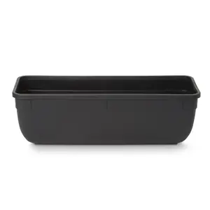 Verve Florus Black Plastic Bell Rectangular Trough (H)15cm (W)15cm