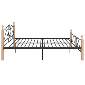 Berkfield Bed Frame Black Metal 180x200 cm 6FT Super King