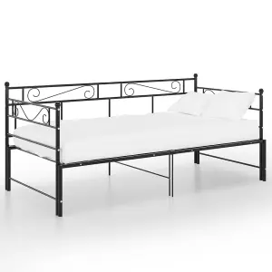 Berkfield Pull-out Sofa Bed Frame Black Metal 90x200 cm