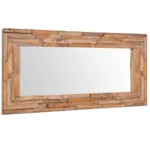 Berkfield Decorative Mirror Teak 120x60 cm Rectangular