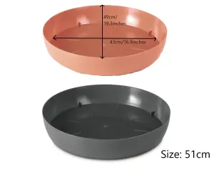 Round Plastic Water Plant Pot Saucer Trays Terracotta  51cm