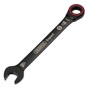 Draper Tools Expert HI-TORQ Metric Ratchet Combination Spanner, 16mm, Black