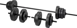 Opti Vinyl Barbell And Dumbbell Weight Set - 50Kg