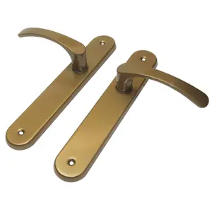 Modern Gold Interior Door Handle Set with Sleek Lever Design and Backplate, Ideal for Bedroom and Bathroom Doors, Durable