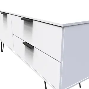 Fuji 2 Drawer 2 Door Wide Sideboard in White Matt (Ready Assembled)