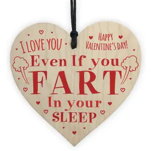 Funny Rude Valentines Gift For Him Her Wood Heart FART Husband Wife Boyfriend Gift