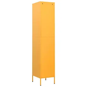 Berkfield Locker Cabinet Mustard Yellow 35x46x180 cm Steel