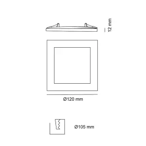 Luminosa Know LED Recessed Downlight 6W 4000K Squared White