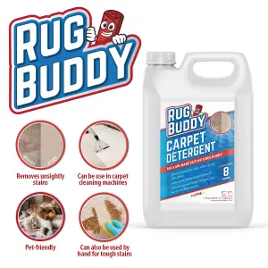 Rug Buddy - Carpet Detergent - Upholstery Shampoo Cleaner Solution Stain Remover - 5 Litre