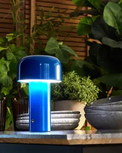 Wireless Metal Table Lamp Blue BESOS