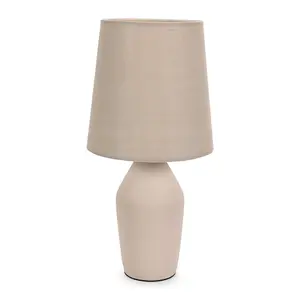 ValueLights Arlo Coffee Ceramic Base Table Lamp with Tapered Shade