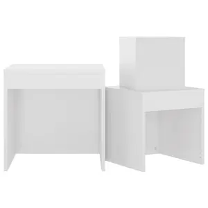 Gnesis Nesting Tables 3 pcs Engineered Wood (Set of 3) High Gloss White / High Gloss White