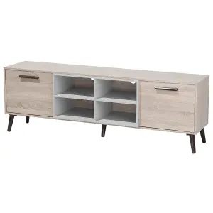 Beliani Modern TV Stand Light Wood ALLOA