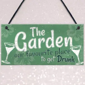 Red Ocean Funny The Garden Sign Hanging Plaque Shed SummerHouse Novelty Friendship Gift Decor