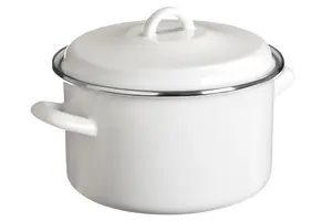 Essentials by Premier Porter 4700ml White Enamel Casserole Dish