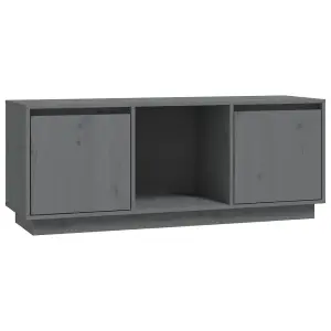 Berkfield TV Cabinet Grey 110.5x35x44 cm Solid Wood Pine