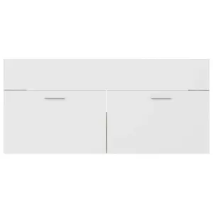 Berkfield Sink Cabinet White and Sonoma Oak 100x38.5x46 cm Engineered Wood