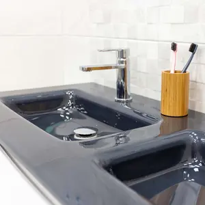 Eden 1200mm Floorstanding Vanity Unit in Gloss White & Grey Glass Basin