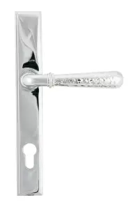 From The Anvil Polished Chrome Hammered Newbury Slimline Espag. Lock Set