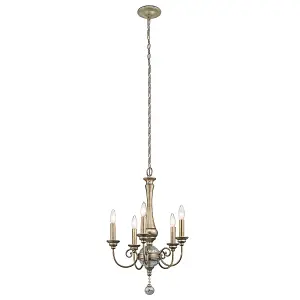 Elstead Rosalie 5 Light Chandelier Gold Finish, E14