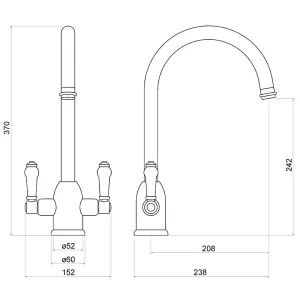 Luxury Two Handle Kitchen Sink Mixer