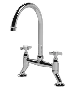 Crosshead Handle Bridge Sink Mixer Tap- Chrome