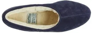 Morlands Ladies Ayr Navy Suede Sheepskin Lined Slipper