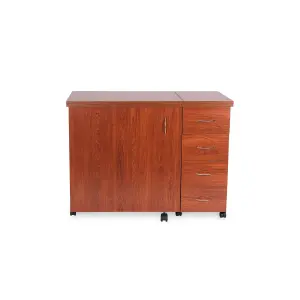 Harriet Fold-away Sewing Cabinet with Drawers in Teak