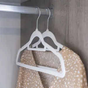 Velvet Coat Hangers White - Pack of 50