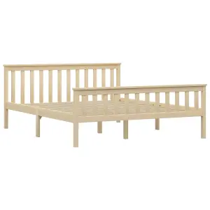 Berkfield Bed Frame Light Wood Solid Pinewood 160x200 cm