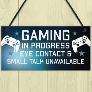 Funny Rude Gaming Sign Gift For Son Brother Christmas Birthday Bedroom Sign