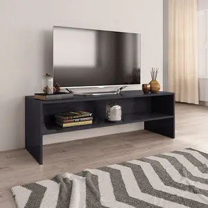 vidaXL TV Cabinet High Gloss Grey 120x40x40 cm Engineered Wood