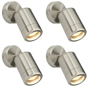 4 PACK Adjustable IP65 Spotlight - 7W LED GU10 - Marine Grade Stainless Steel